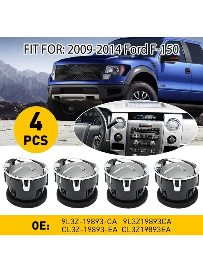 التلبيس الكهربائي لفتحات تكييف هواء السيارة 4 قطع لفورد F150 2009-2014 بلاستيك لا يحتاج إلى طاقة - Image 5